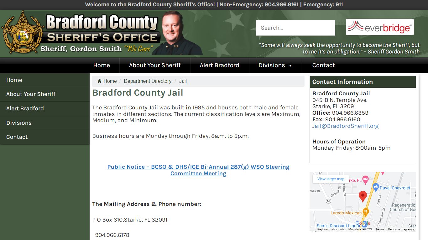 Jail – Bradford County Sheriff’s Office